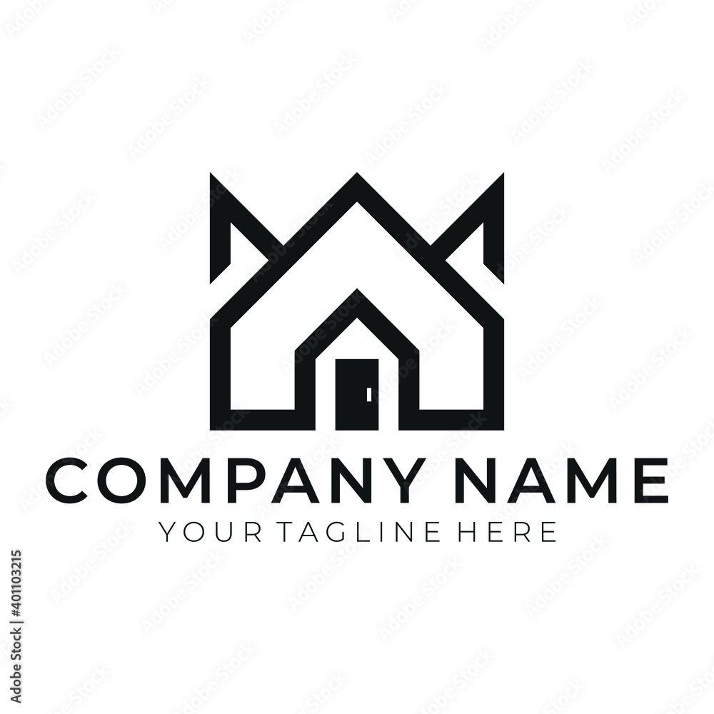 Modern House Letter M Logo for Real Estate Modern House Letter M Logo for Real Estate