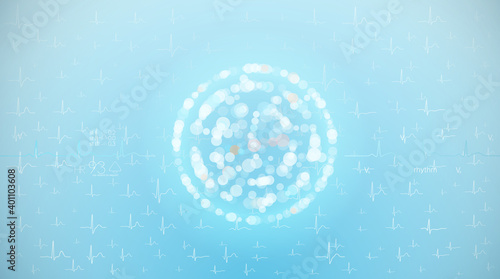 Healthcare background with heartbeat lines and abstract lights. Vector