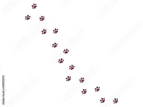 動物の肉球の足跡のイラスト