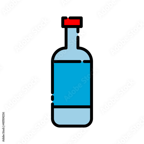 Bottle lineal color icon. simple design editable. Design template vector