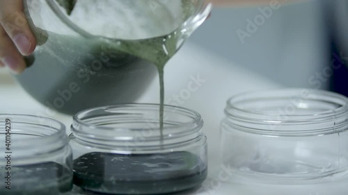 Pack the cosmetics in a clear plastic jar.