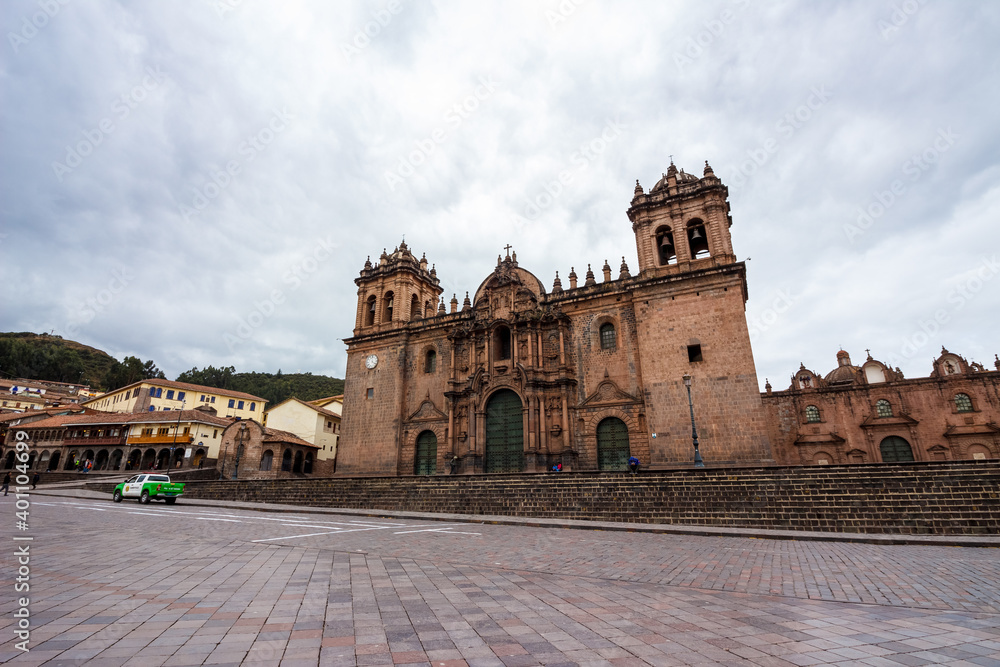 CUZCO, PERU: View of Cathedral church of Cuzco