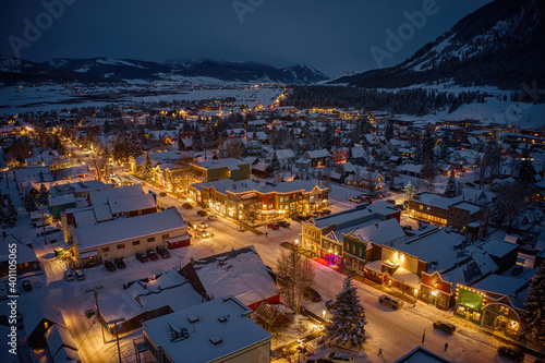 Aerial View of the Ski Resort Town of Crested Butte, Colorado
