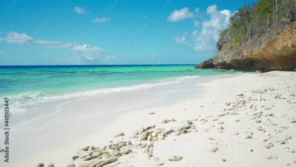 Beautiful Private beach with clear blue water and a white sandy beach