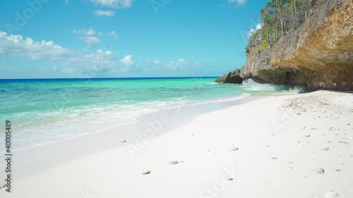 White sandy beach in the Caribbean , Curacao photo