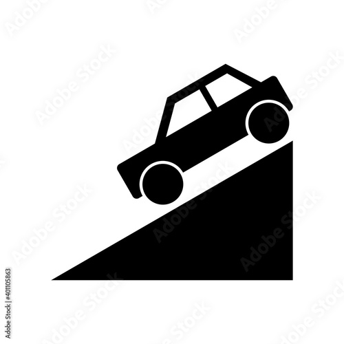 steep downhill traffic sign vector
