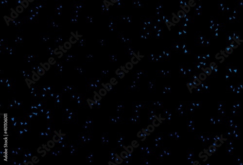 Dark BLUE vector template with crystals, triangles.