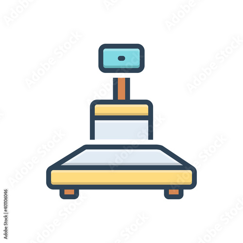 Color illustration icon for weight