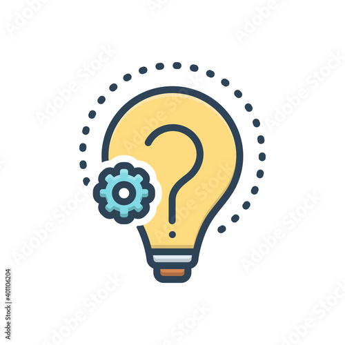 Color illustration icon for reason
