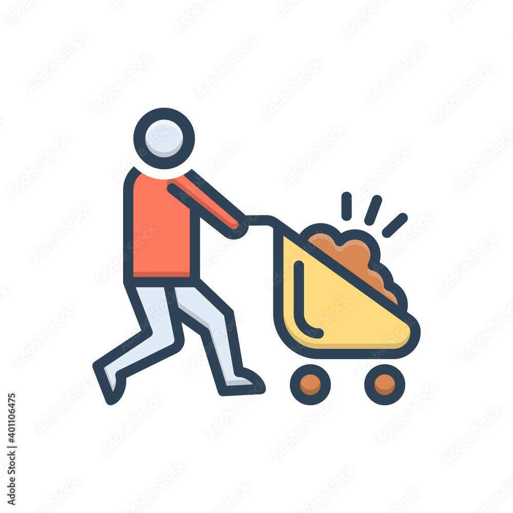 Color illustration icon for carry