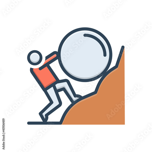 Color illustration icon for effort