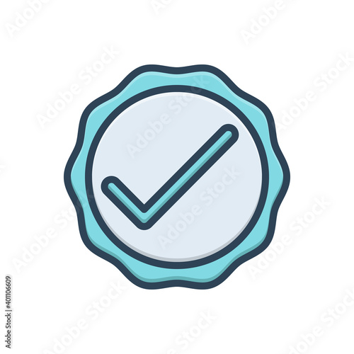 Color illustration icon for okay