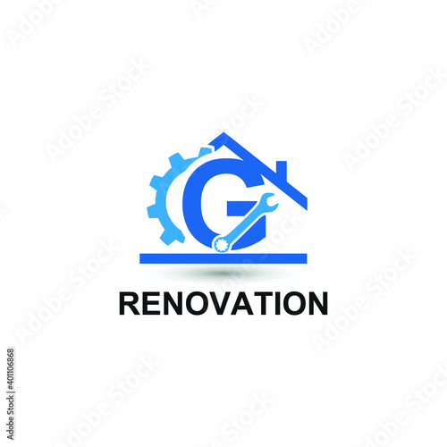 Free Download Initial letter Y with gear, wrench and home icon for Home renovation, construction, repair and maintenance logo design concept vector - GFXLoad
