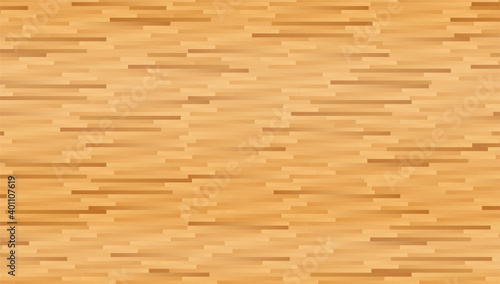 wooden parquet flooring background. Indoor sports playground top view for active recreation. Vector photo