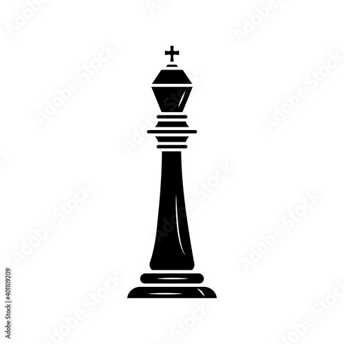 black king chess piece isolated style icon © Jemastock