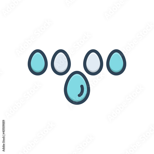 Color illustration icon for particularly