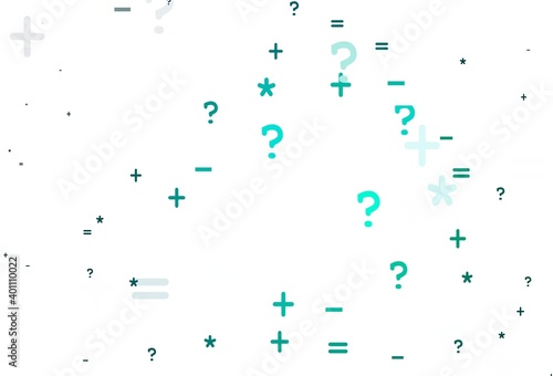Light Green vector background with arithmetic signs.