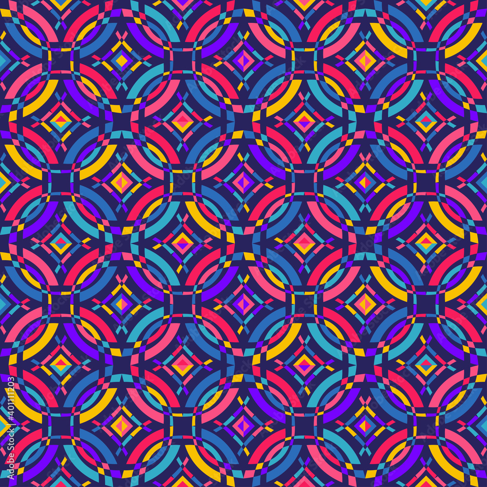 Seamless geometric pattern background Folk art design. Abstract vector image. Pattern fabric or tile.