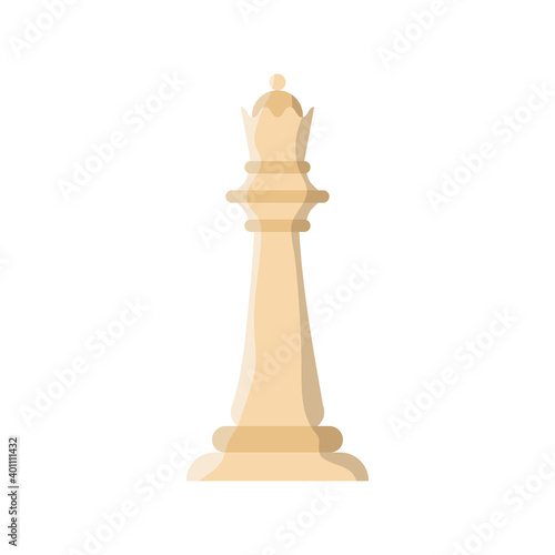 white queen chess piece flat style icon