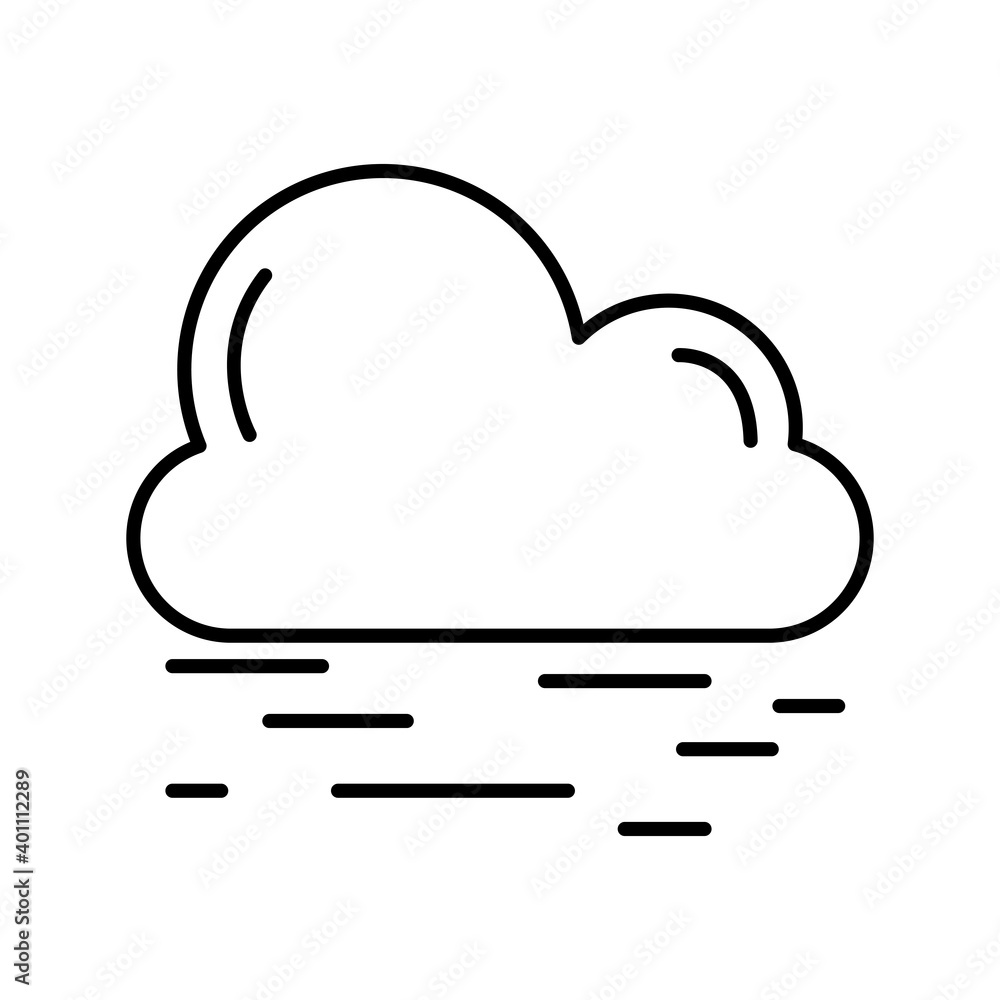 cloud with air lines weather line style icon cloud with air lines weather line style icon