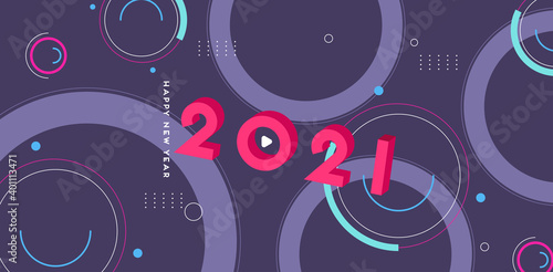 happy new year 2021  abstract background  motion graphic  eps 10