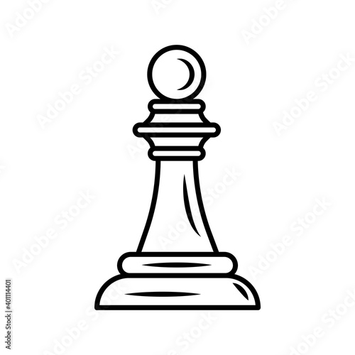 pawn chess piece line style icon
