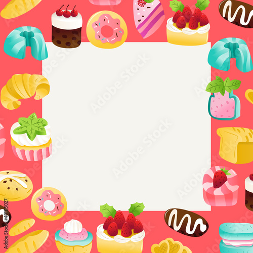 Super Cute Cakes Desserts Square Copyspace