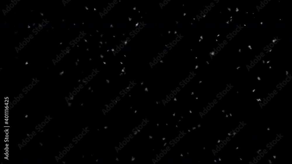 Winter snow slowly falling in black background Winter snow slowly falling in black background