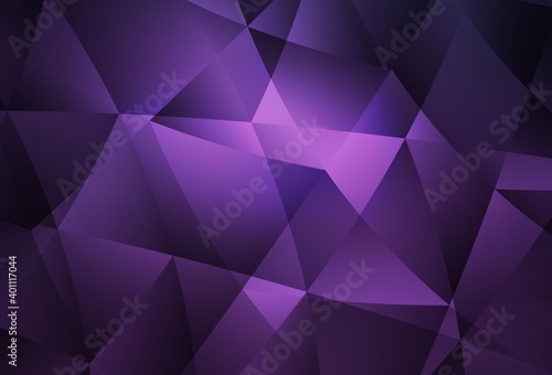 Dark Purple vector gradient triangles template.