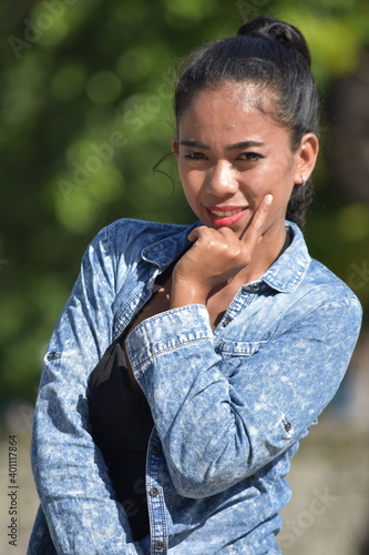 A Thoughtful Young Asian Female