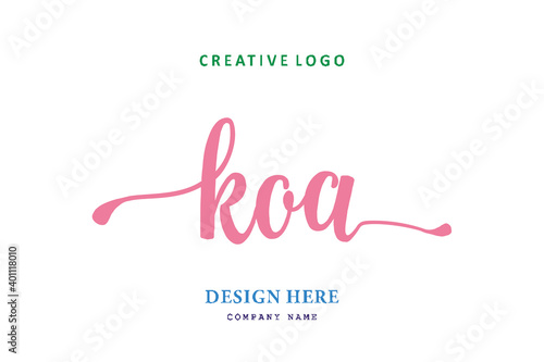 KOA lettering logo is simple, easy to understand and authoritative