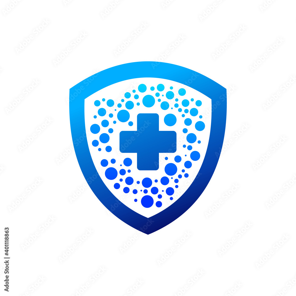 Obraz premium medical bio technology shield icon logo
