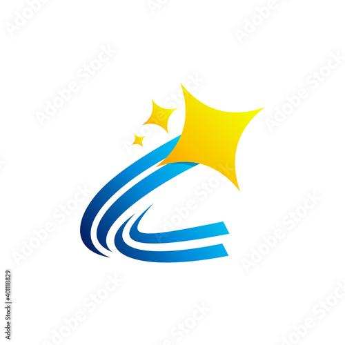 star letter c logo concept