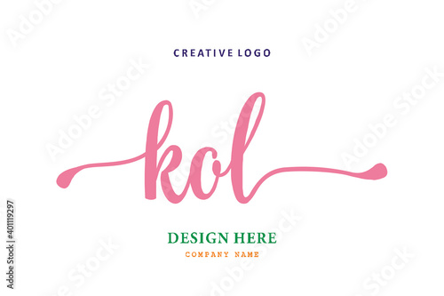 KOL lettering logo is simple, easy to understand and authoritative