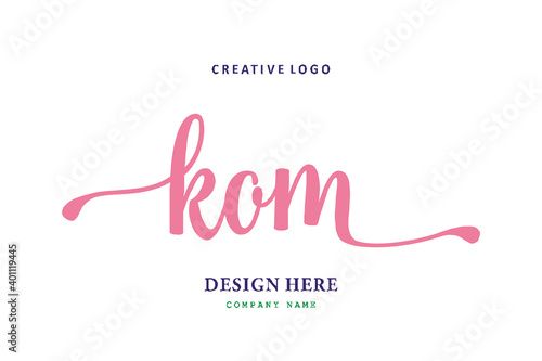 KOM lettering logo is simple, easy to understand and authoritative