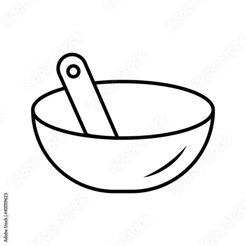 kitchen cup and spoon utensil line style icon