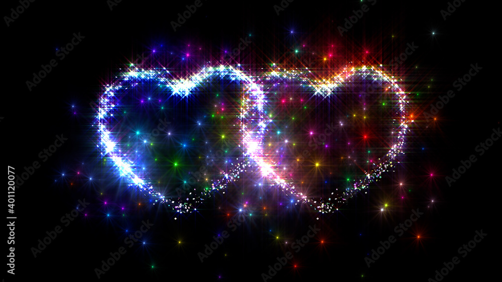 Sparkling Glitter Heart Particles 3D illustration Sparkling Glitter Heart Particles 3D illustration