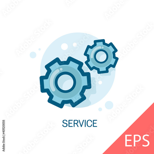 Service. Vector modern flat line design illustration icons