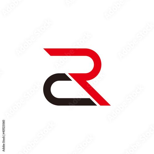 abstract letter cr slice simple flat geometric logo vector