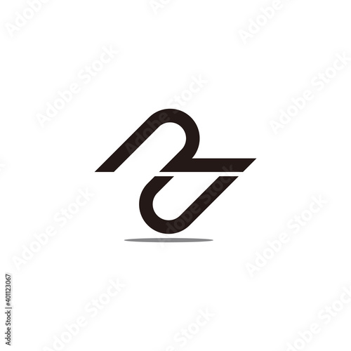 letter rj simple geometric flat linked logo vector