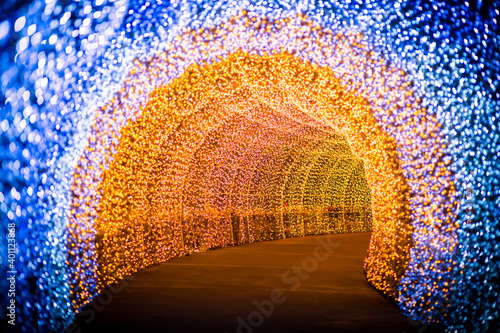 Fotografie, Obraz LEd light Illumination tunnel background