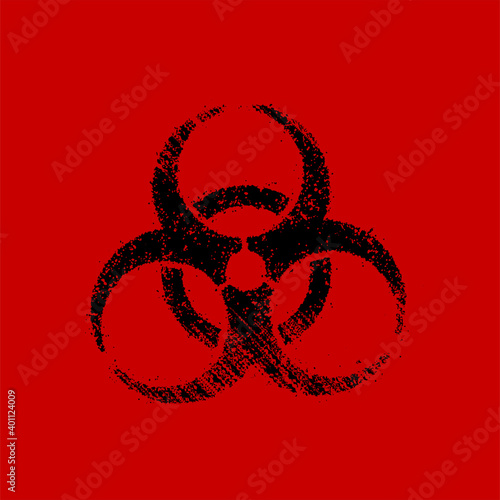 Grunge biohazard mark vector illustration