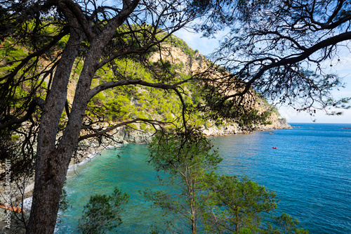 Scenic view of Marine Reserve of Ses Negres in Begur in middle of Costa Brava on sunny fall day, Catalonia, Spain photo