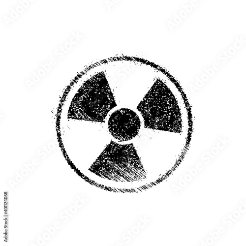 Grunge radiation symbol (toxic sign) vector illustration