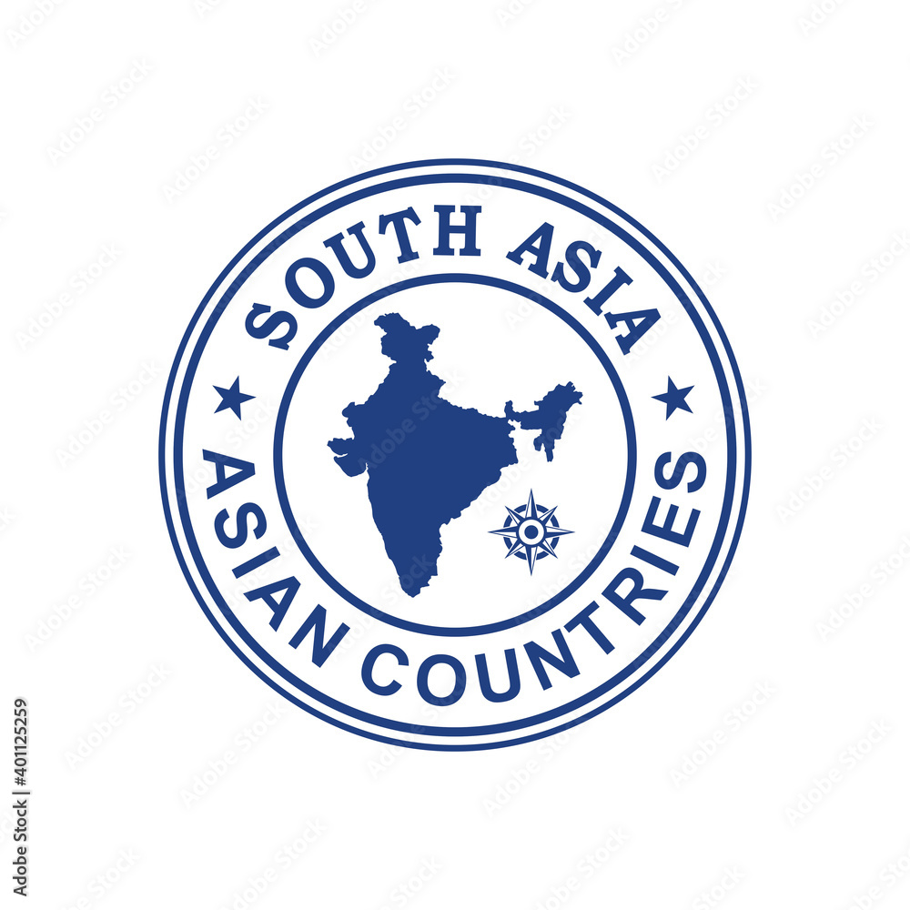 Obraz premium south asia map vector , india logo