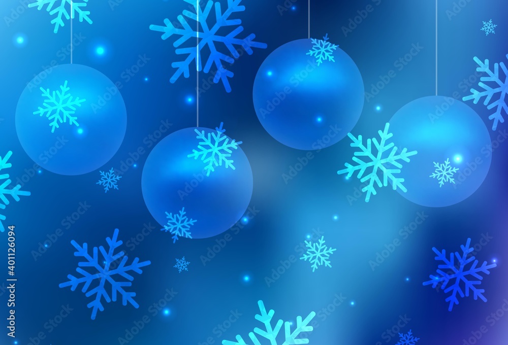 Light BLUE vector pattern in Christmas style. Light BLUE vector pattern in Christmas style.