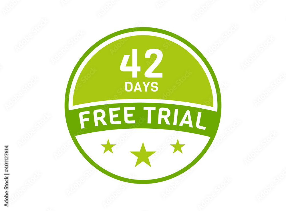42 days free trial. 42 day Free trial badges 42 days free trial. 42 day Free trial badges