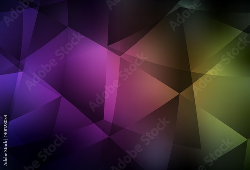 Dark Pink, Yellow vector triangle mosaic template.
