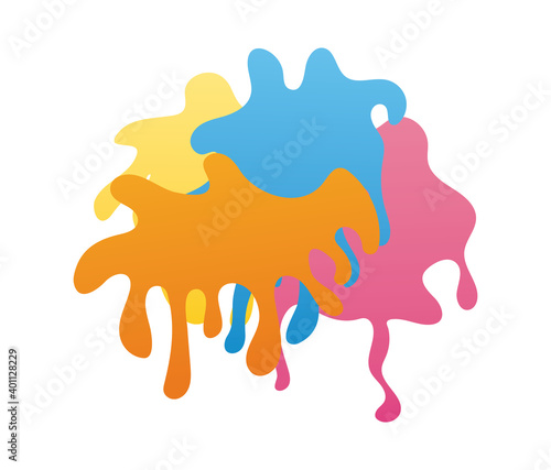 drips inks blots colors flat style icons