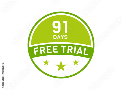 91 days free trial. 91 day Free trial badges